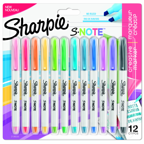 SET SHARPIE S-NOTE / 12 MARKERE COLORING SET SHARPIE S-NOTE / 12 MARKERE COLORING